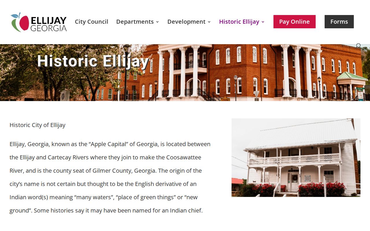 Historic downtown Ellijay and public square