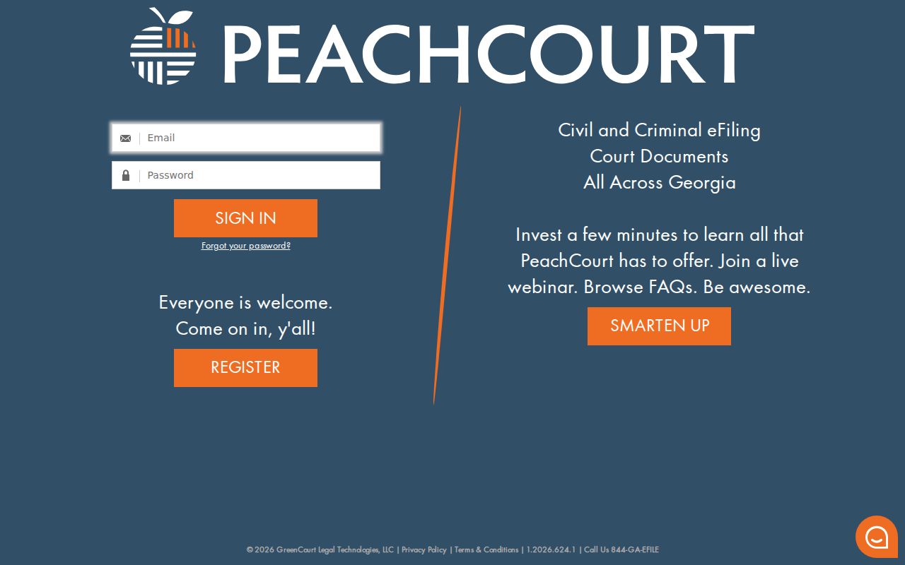 PeachCourt provider page for Gilmer County Superior Court criminal cases