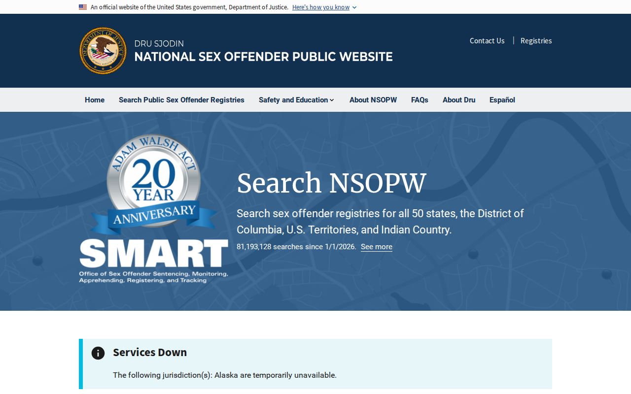 Gilmer County sex offender check through national NSOPW search